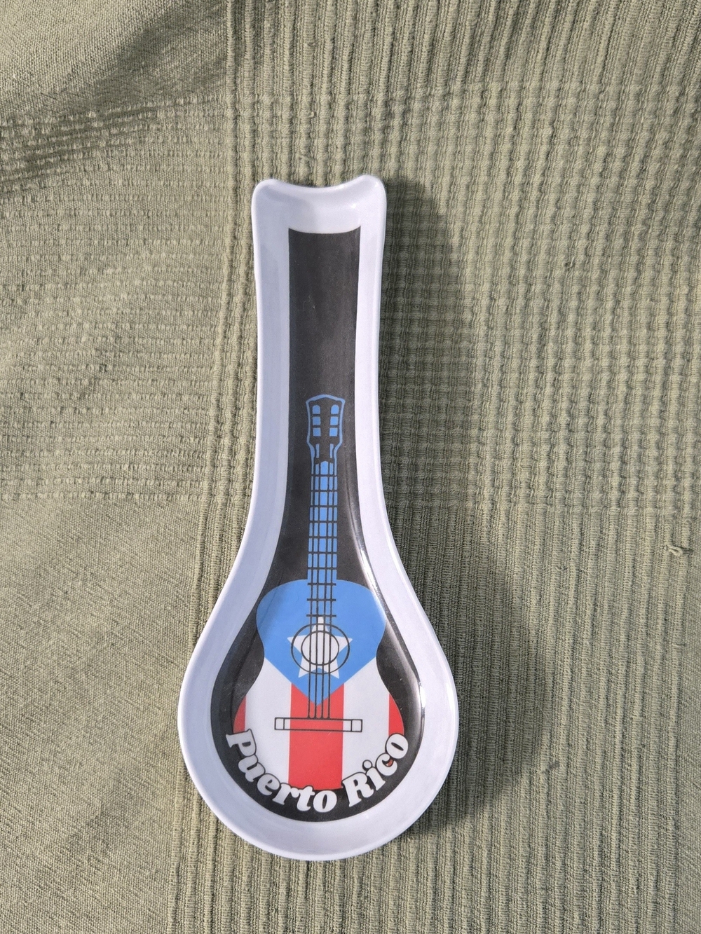 Puerto Rico Guitar Spoon Rest - Blue, Red, White